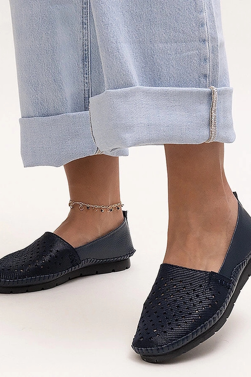 Scarpe in pelle blu scuro Antonea