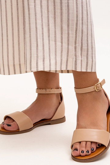 Sandali beige con tallone...