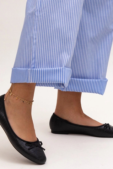Ballerine nere con fiocco e sottopiede in pelle Rosaly 2