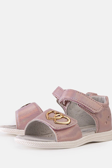 Sandali rosa per bambini con sottopiede in pelle Minka