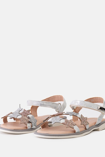 Sandali per bambini Charisa grigi con stelle glitterate 2