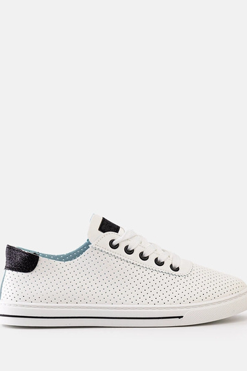 Sneakers bianche traforate da donna con lacci Ruala