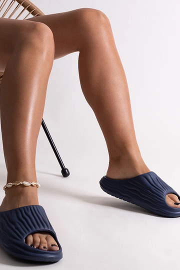 Mules arricciate Miniya blu navy 2