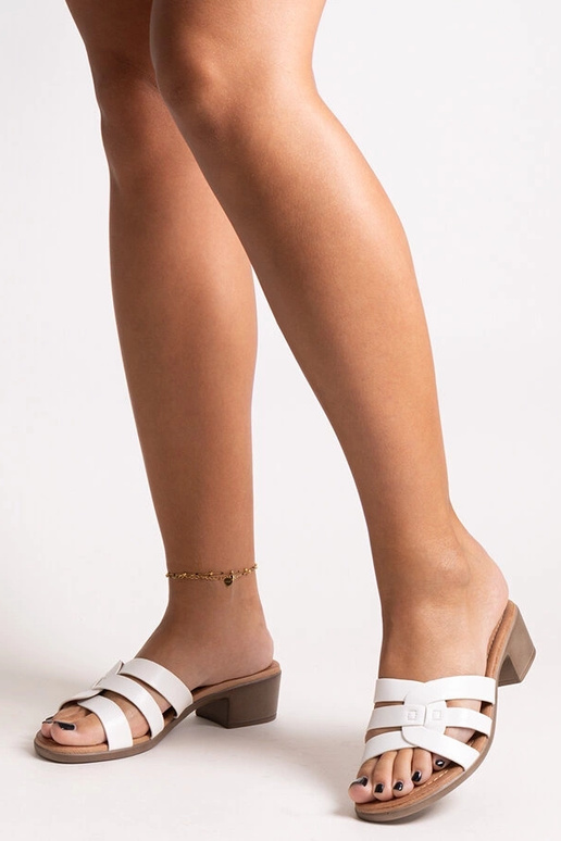 Mules con tacco alto in Lidiene bianco