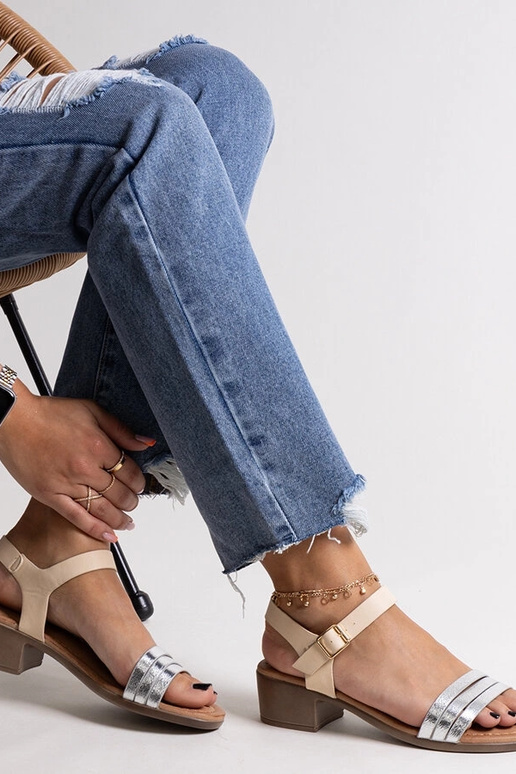 Sandali bassi argento Salsabi