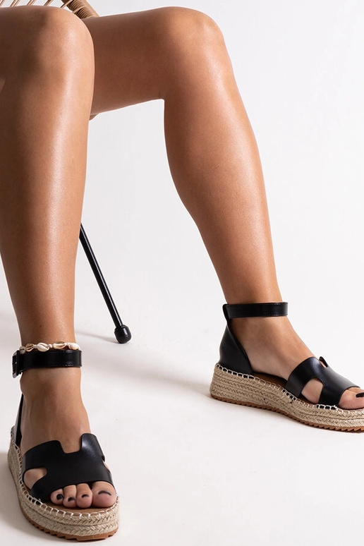 Sandali con zeppa neri Laurencia