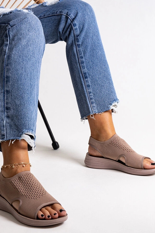 Sandali con plateau marroni Rawia