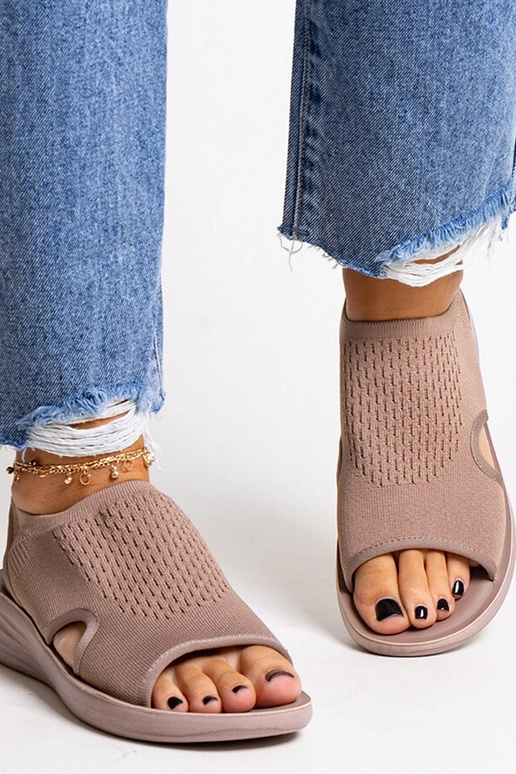 Sandali con plateau marroni Rawia