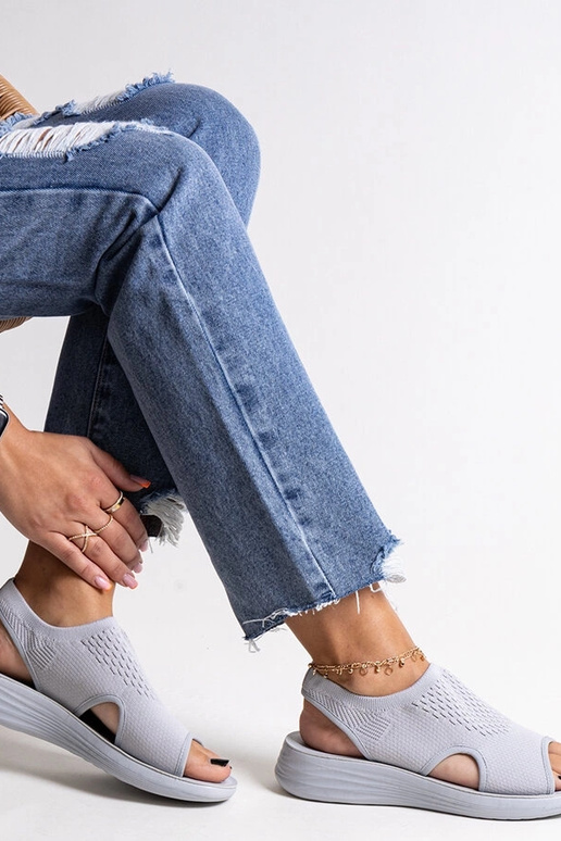 Sandali con plateau grigi Rawia