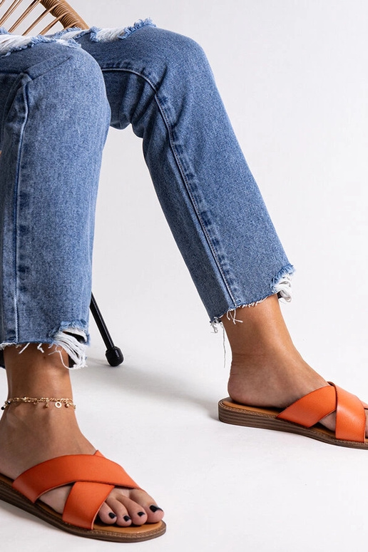 Infradito in ecopelle arancione...