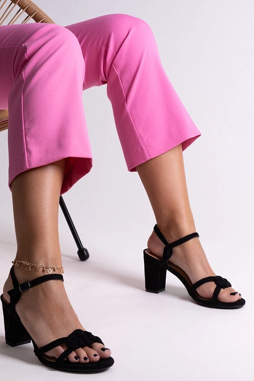 Sandali con tacco a blocco Shama neri