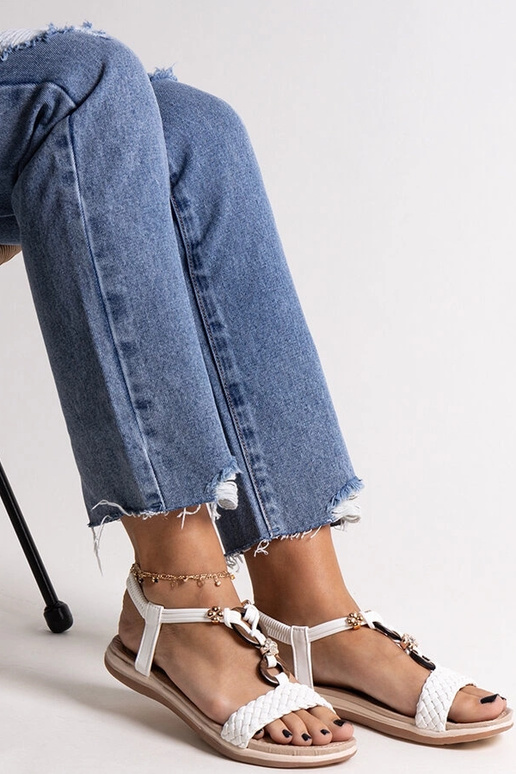 Sandali intrecciati bianchi Izodora