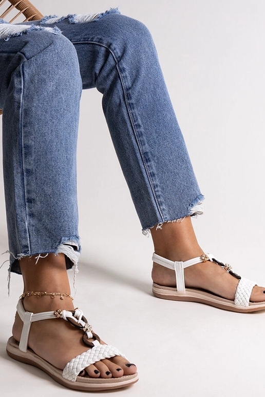 Sandali intrecciati bianchi Izodora