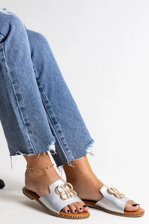 Infradito argento con fibbia...