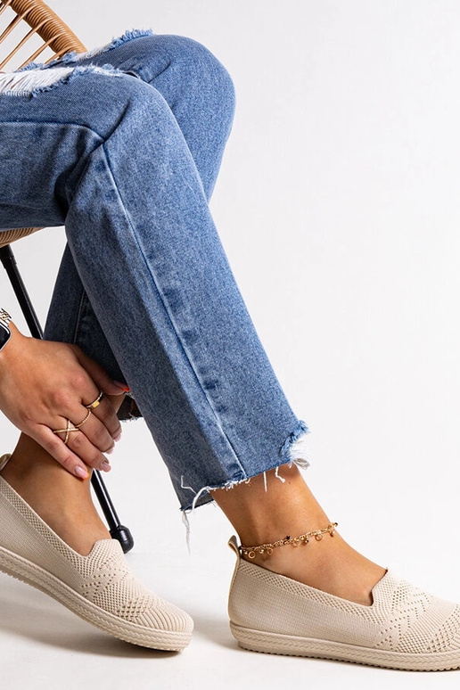 Sneakers Shadhi Beige Slip-On in tessuto