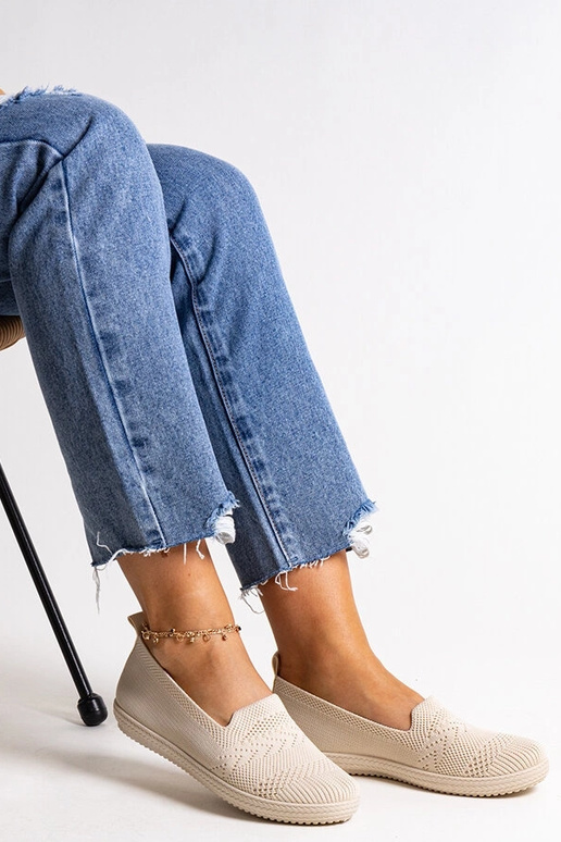 Sneakers Shadhi Beige Slip-On in tessuto