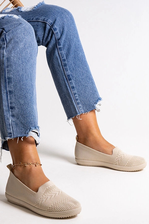 Sneakers Shadhi Beige Slip-On in tessuto