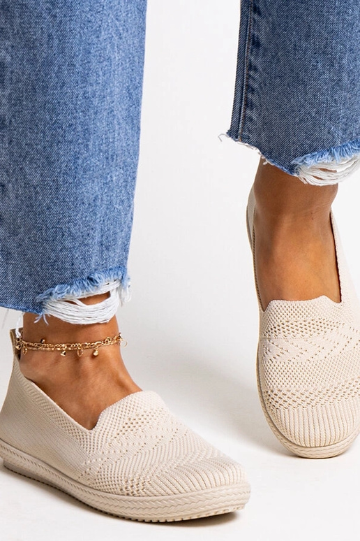 Sneakers Shadhi Beige Slip-On in tessuto