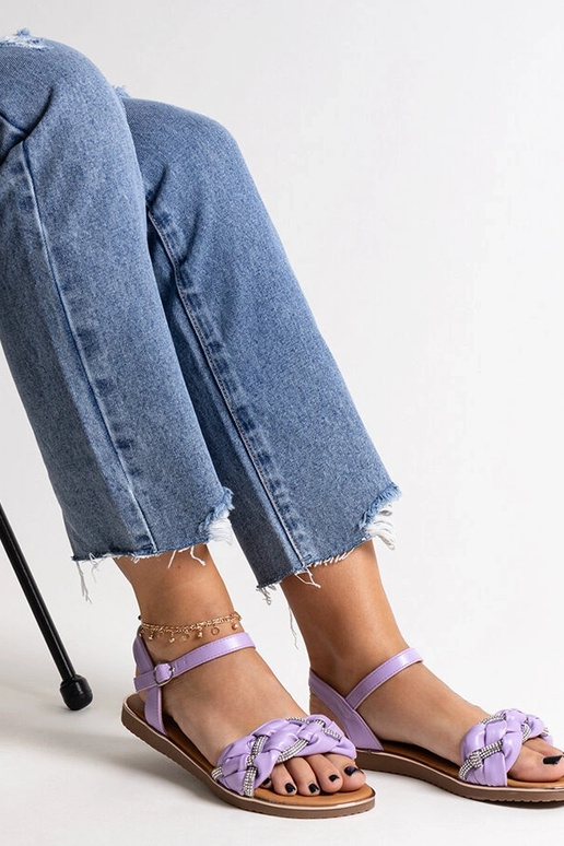 Sandali viola decorati con zirconi Giada