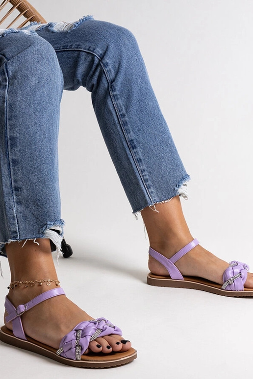 Sandali viola decorati con zirconi Giada