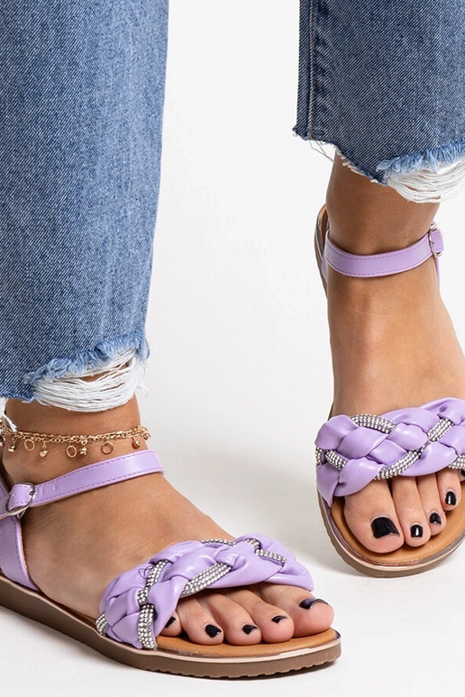 Sandali viola decorati con zirconi Giada