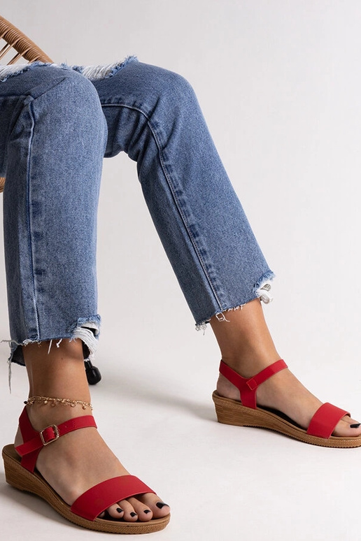 Sandali rossi in ecopelle di Makdak