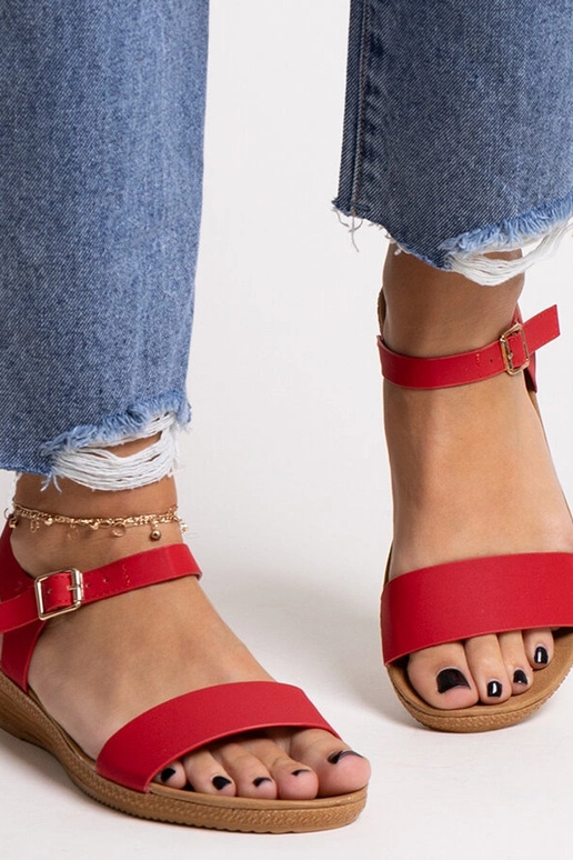 Sandali rossi in ecopelle di Makdak