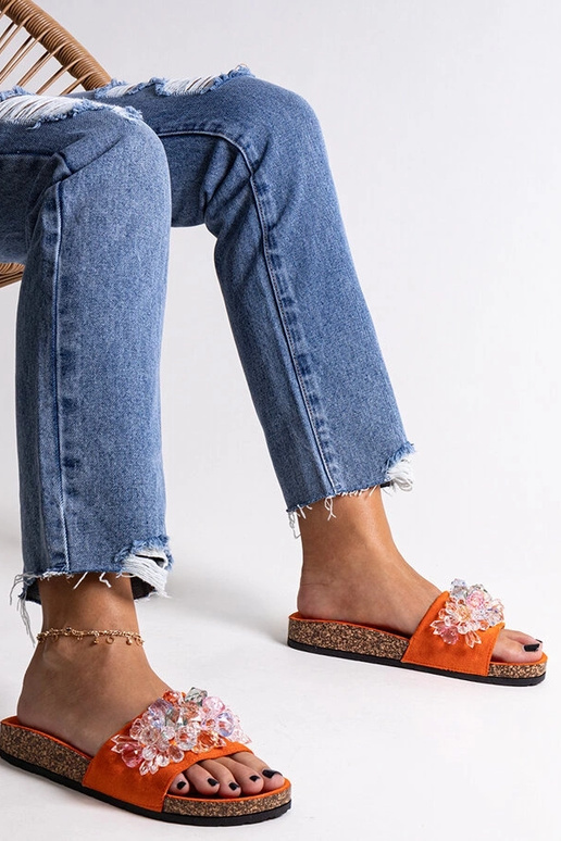 Infradito arancioni decorate con...