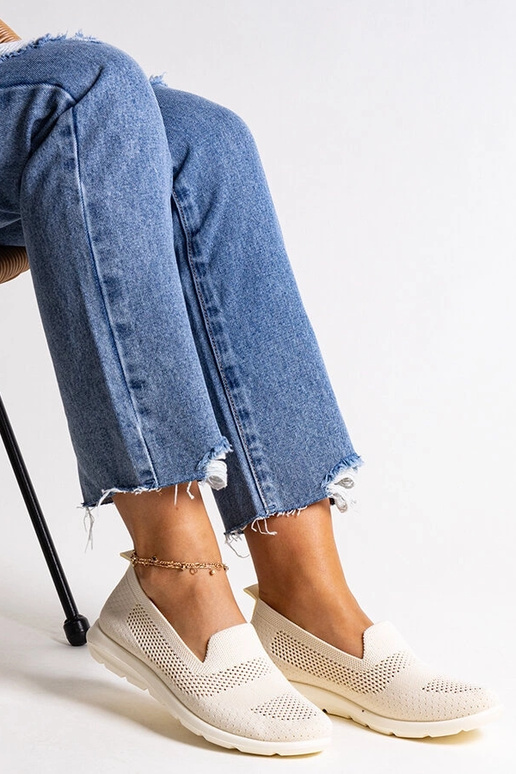 Sneakers beige con suola in schiuma...