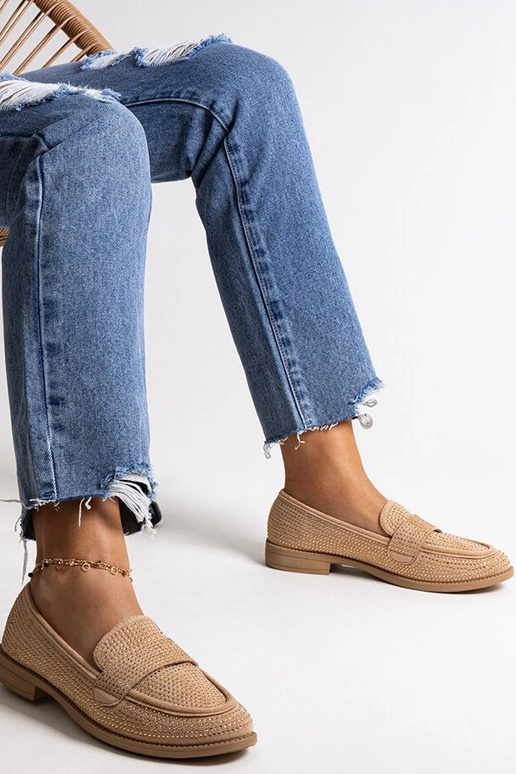 Mocassini marroni in zircone Mogha