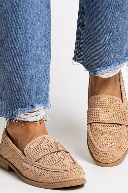 Mocassini marroni in zircone Mogha