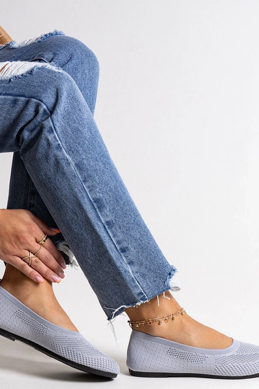 Ballerine in tessuto grigio Yafia