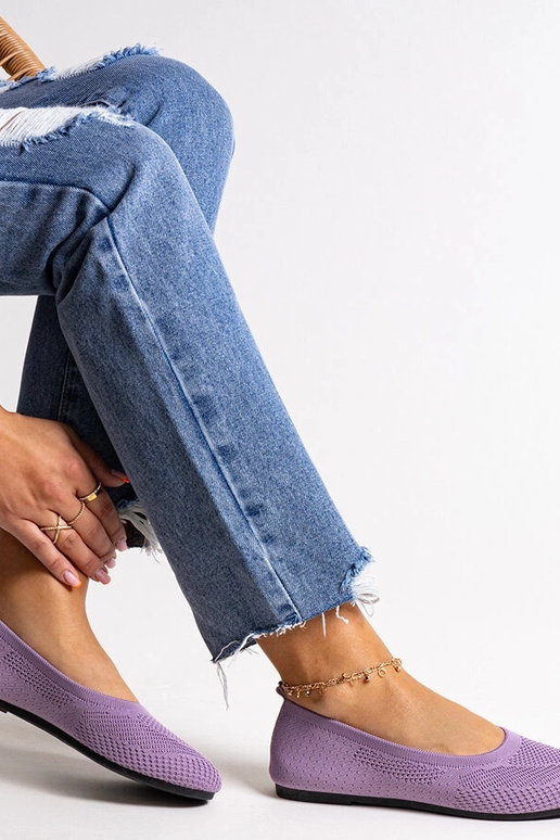 Ballerine in tessuto viola Yafia