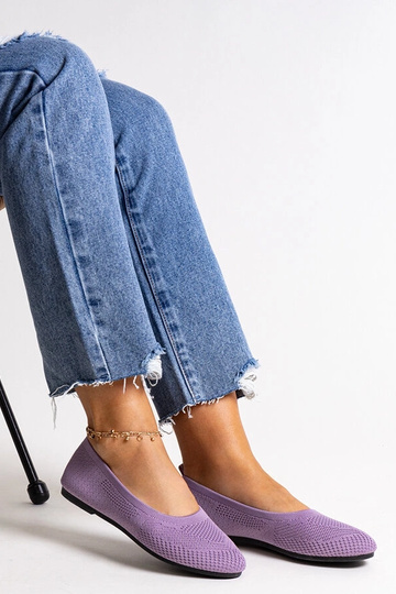 Ballerine in tessuto viola Yafia 2