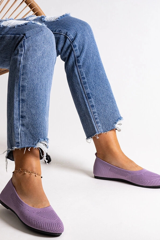 Ballerine in tessuto viola Yafia