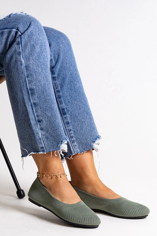 Ballerine in tessuto Yafia verde