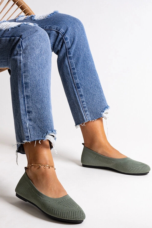 Ballerine in tessuto Yafia verde