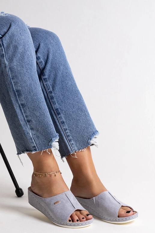 Sandali con zeppa grigi Semretana