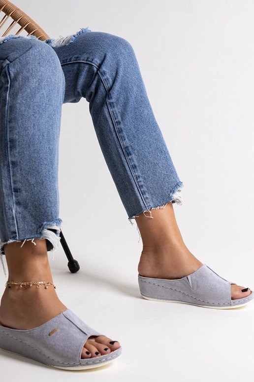 Sandali con zeppa grigi Semretana