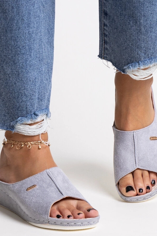 Sandali con zeppa grigi Semretana