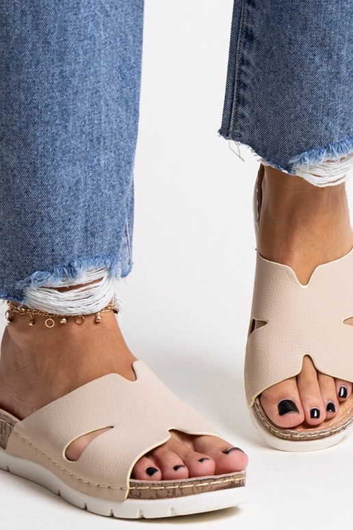 Infradito beige con sottopiede in...