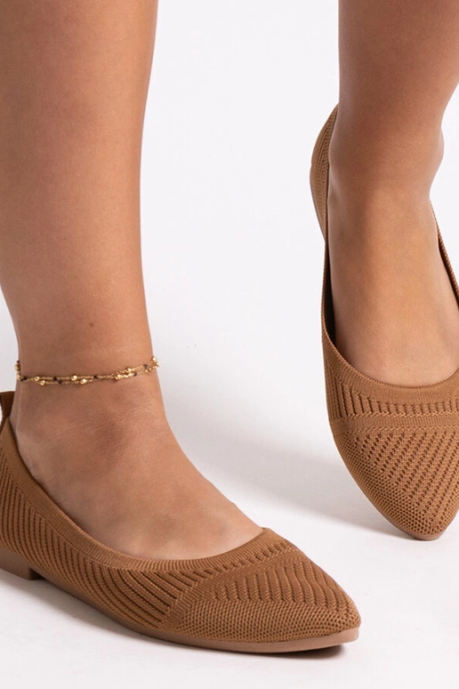 Ballerine in tessuto caramello...
