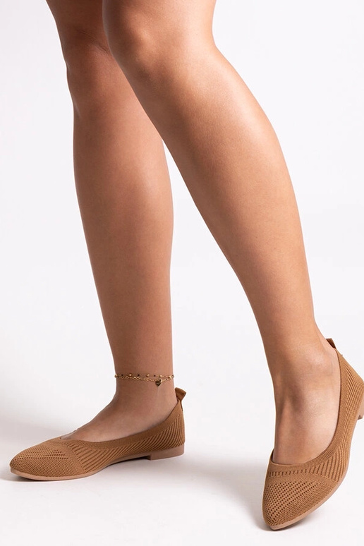 Ballerine in tessuto caramello...