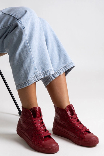 Sneakers alte rosse traforate Madala 2