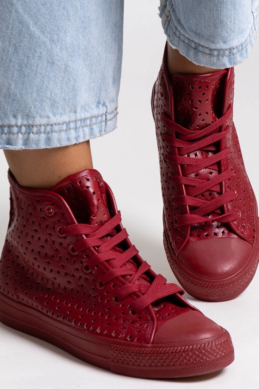Sneakers alte rosse traforate Madala