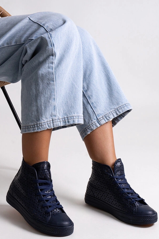 Sneakers alte blu navy traforate Madala