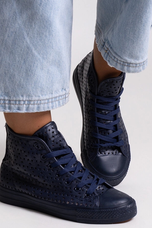 Sneakers alte blu navy traforate Madala