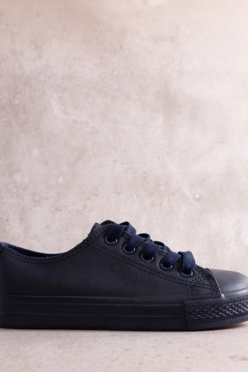 Sneakers blu navy per bambini in ecopelle Azizana 2