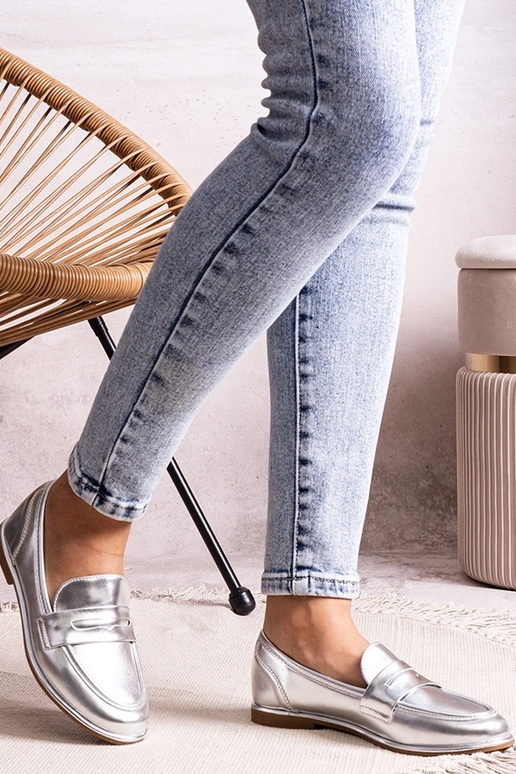 Mocassini argentati metallici Palinka