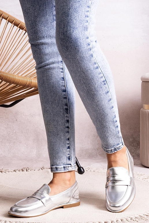 Mocassini argentati metallici Palinka